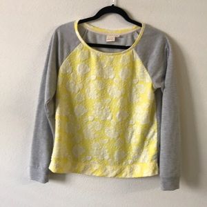 Ace delivery sweatshirt gray/ yellow floral s